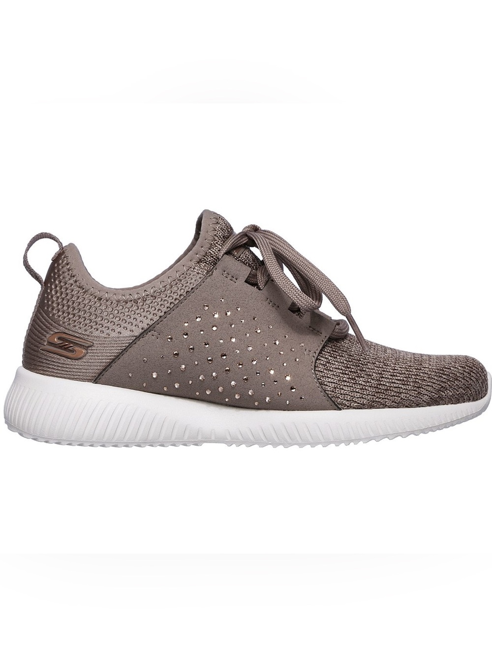 🌝Skechers Bobs Sport Squad Ninja Glam Taupe Sneakers memory foam Lace-Up Slip-on